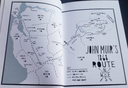 anywhere that is wild john muirs first walk to yosemite - john muirs route